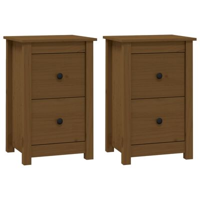 vidaXL Bedside Cabinets 2 pcs Honey Brown 40x35x61.5 cm Solid Wood Pine