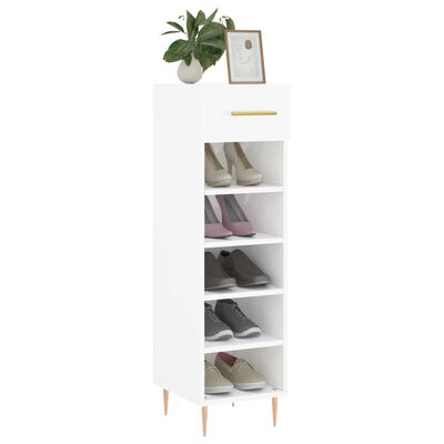 vidaXL Shoe Cabinet High Gloss White 30x35x105 cm Engineered Wood