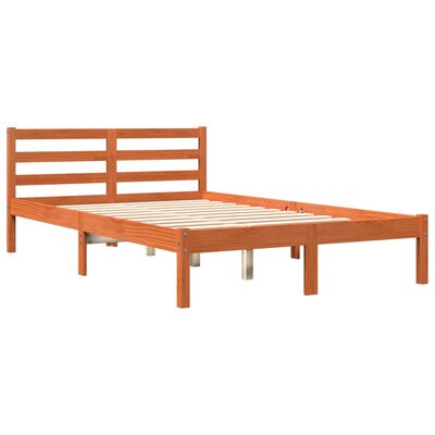 vidaXL Bed Frame without Mattress Wax Brown 140x200 cm Solid Wood Pine