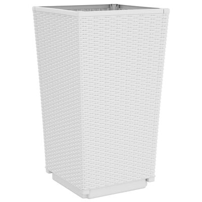 vidaXL Garden Planters 2 pcs White 32.5x32.5x57 cm PP