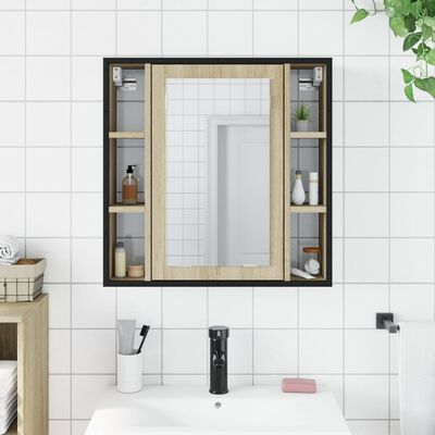 vidaXL Bathroom Mirror Cabinet Sonoma Oak 60x16x60 cm Engineered Wood