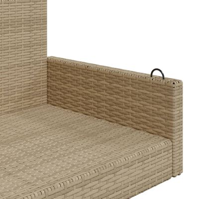 vidaXL Swing Bench Beige 119x56x48 cm Poly Rattan