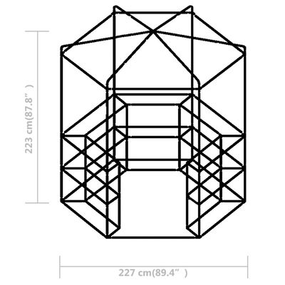 vidaXL Greenhouse with Shelves Steel 227x223 cm