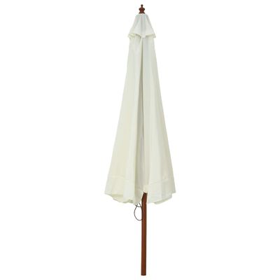 vidaXL Garden Parasol with Wooden Pole 330 cm Sand White