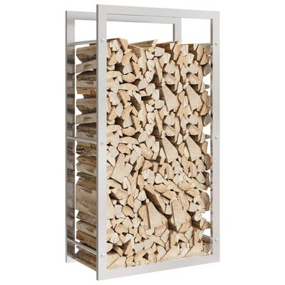 vidaXL Firewood Rack 50x28x94 cm Stainless Steel