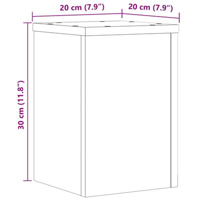 vidaXL Plant Stands 2 pcs White 20x20x30 cm Engineered Wood