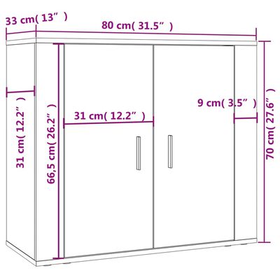 vidaXL Highboard Brown Oak Engineered Wood