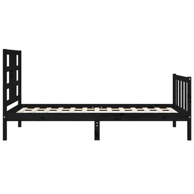 vidaXL Bed Frame without Mattress Black 90x200 cm Solid Wood Pine