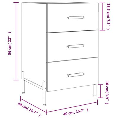 vidaXL Bedside Cabinet Brown Oak 40x40x66 cm Engineered Wood