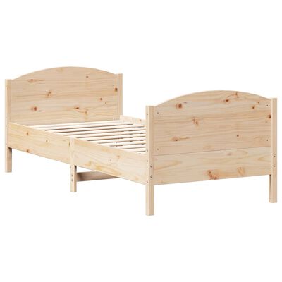 vidaXL Bed Frame without Mattress 100x200 cm Solid Wood Pine