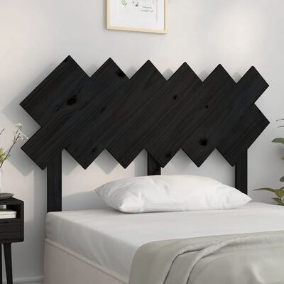 vidaXL Bed Headboard Black 122.5x3x80.5 cm Solid Wood Pine