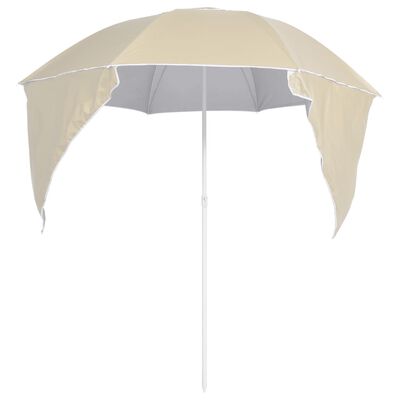 vidaXL Beach Parasol with Side Walls Sand 215 cm