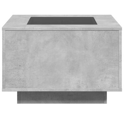 vidaXL Coffee Table with LED Concrete Grey 60x60x40 cm Engineered Wood