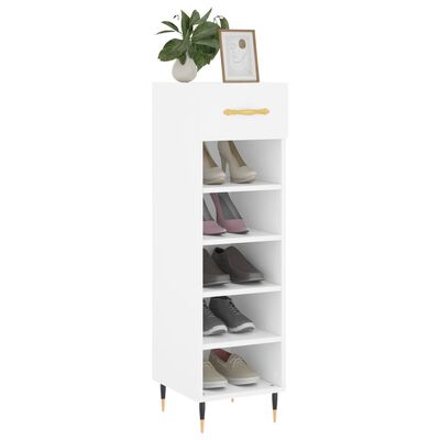 vidaXL Shoe Cabinet White 30x35x105 cm Engineered Wood