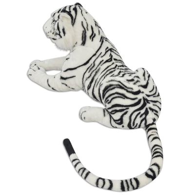 vidaXL Tiger Toy Plush White XXL