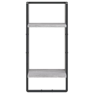 vidaXL Wall Shelf with Bar Grey Sonoma 30x25x65 cm