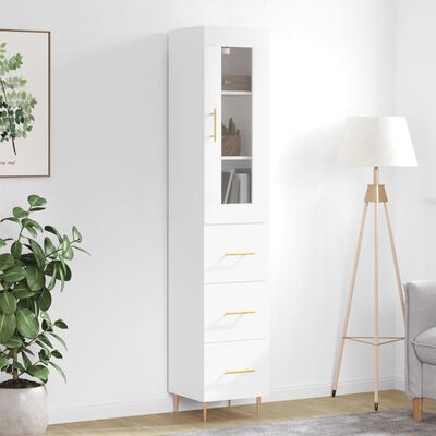 vidaXL Highboard White 34.5x34x180 cm Engineered Wood