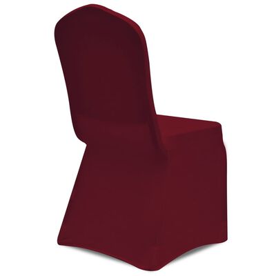 vidaXL Chair Cover Stretch Burgundy 18 pcs