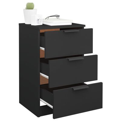 vidaXL Bedside Cabinet Black 40x36x65 cm