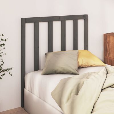 vidaXL Bed Headboard Grey 95x4x100 cm Solid Wood Pine