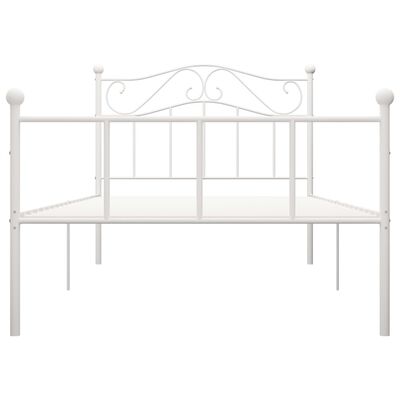 vidaXL Bed Frame without Mattress White Metal 90x200 cm