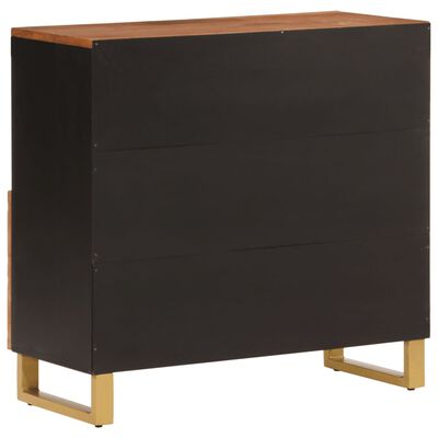 vidaXL Side Cabinet Brown and Black 80x33.5x75 cm Solid Wood Mango