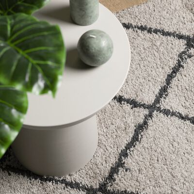 vidaXL Shaggy Rug PAMPLONA High Pile Modern Beige and Anthracite 140x200 cm