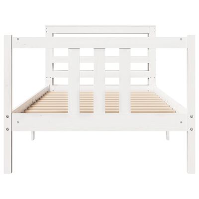 vidaXL Bed Frame with Headboard without Mattress White 100x200 cm