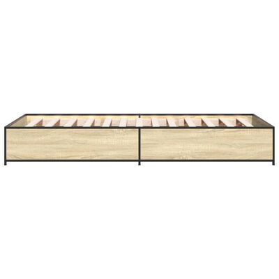 vidaXL Bed Frame without Mattress Sonoma Oak 75x190 cm Small Single