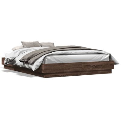 vidaXL Bed Frame without Mattress Brown Oak 160x200 cm