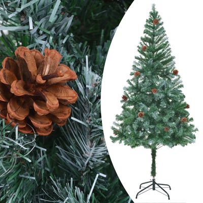 vidaXL Artificial Pre-lit Christmas Tree with Ball Set&Pinecones 180 cm