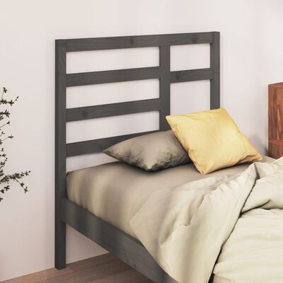 vidaXL Bed Headboard Grey 96x4x104 cm Solid Wood Pine