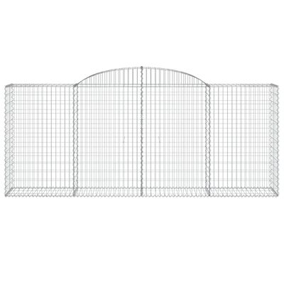 vidaXL Arched Gabion Basket 300x50x120/140 cm Galvanised Iron