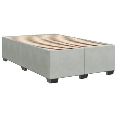 vidaXL Box Spring Bed with Mattress Light Grey 120x190 cm Small Double Velvet