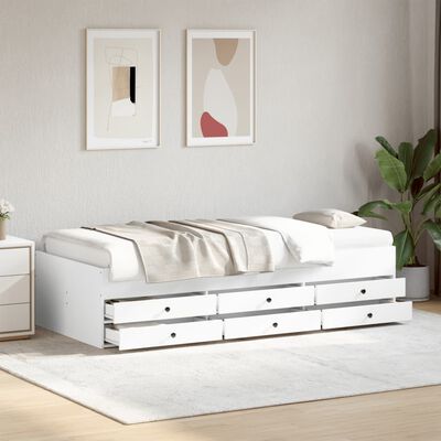 vidaXL Daybed with Drawers White 90x190 cm Engineered Wood