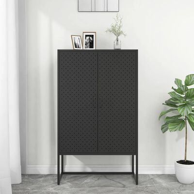 vidaXL Highboard Black 80x35x135 cm Steel