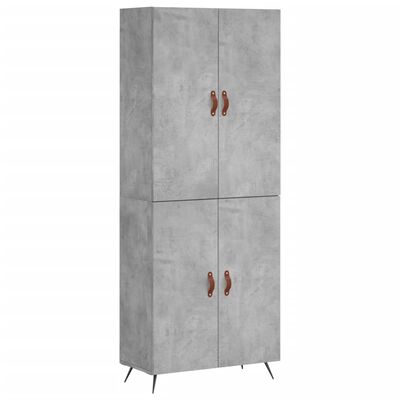 vidaXL Highboard Concrete Grey 69.5x34x180 cm Engineered Wood