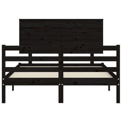 vidaXL Bed Frame without Mattress Black 120x200 cm Solid Wood