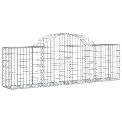 vidaXL Arched Gabion Baskets 25 pcs 200x30x60/80 cm Galvanised Iron