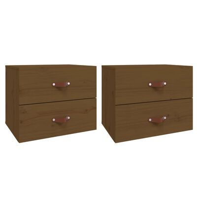 vidaXL Wall-mounted Bedside Cabinets 2 pcs Honey Brown 50x36x40 cm