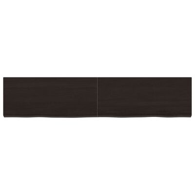 vidaXL Bathroom Countertop Dark Brown 140x30x(2-4) cm Treated Solid Wood