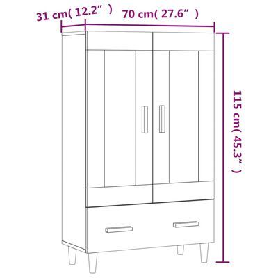 vidaXL Highboard Brown Oak 70x31x115 cm Engineered Wood