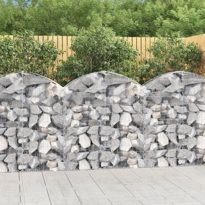 vidaXL Arched Gabion Basket 100x30x100/120 cm Galvanised Iron