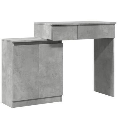 vidaXL Dressing Table with LED Concrete Grey 115x37x110.5 cm