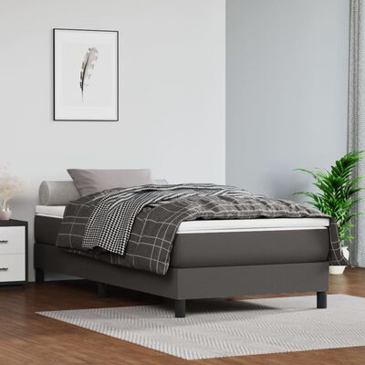 vidaXL Pocket Spring Bed Mattress Grey 80x200x20 cm Faux Leather