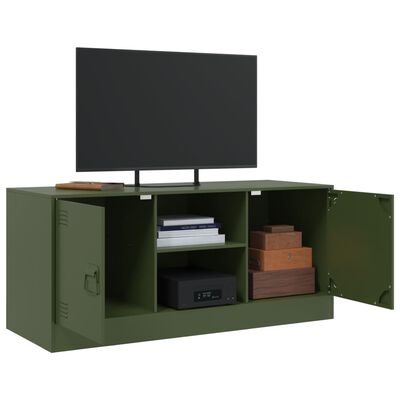 vidaXL TV Cabinet Olive Green 99x39x44 cm Steel