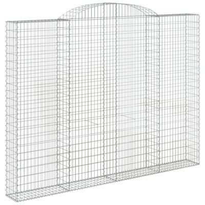 vidaXL Arched Gabion Baskets 4 pcs 300x30x220/240 cm Galvanised Iron