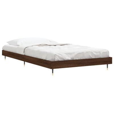 vidaXL Bed Frame without Mattress Brown Oak 90x200 cm Engineered Wood