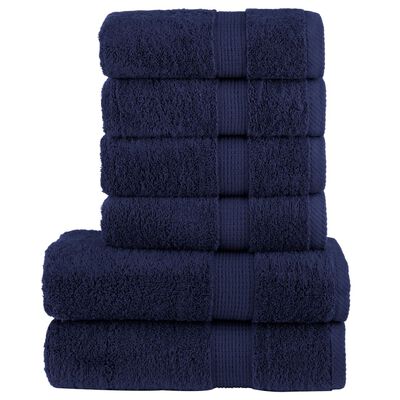 vidaXL 6 Piece Premium Towel Set SOLUND Navy Blue 600 gsm