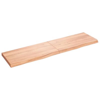 vidaXL Wall Shelf Light Brown 120x30x(2-4) cm Treated Solid Wood Oak